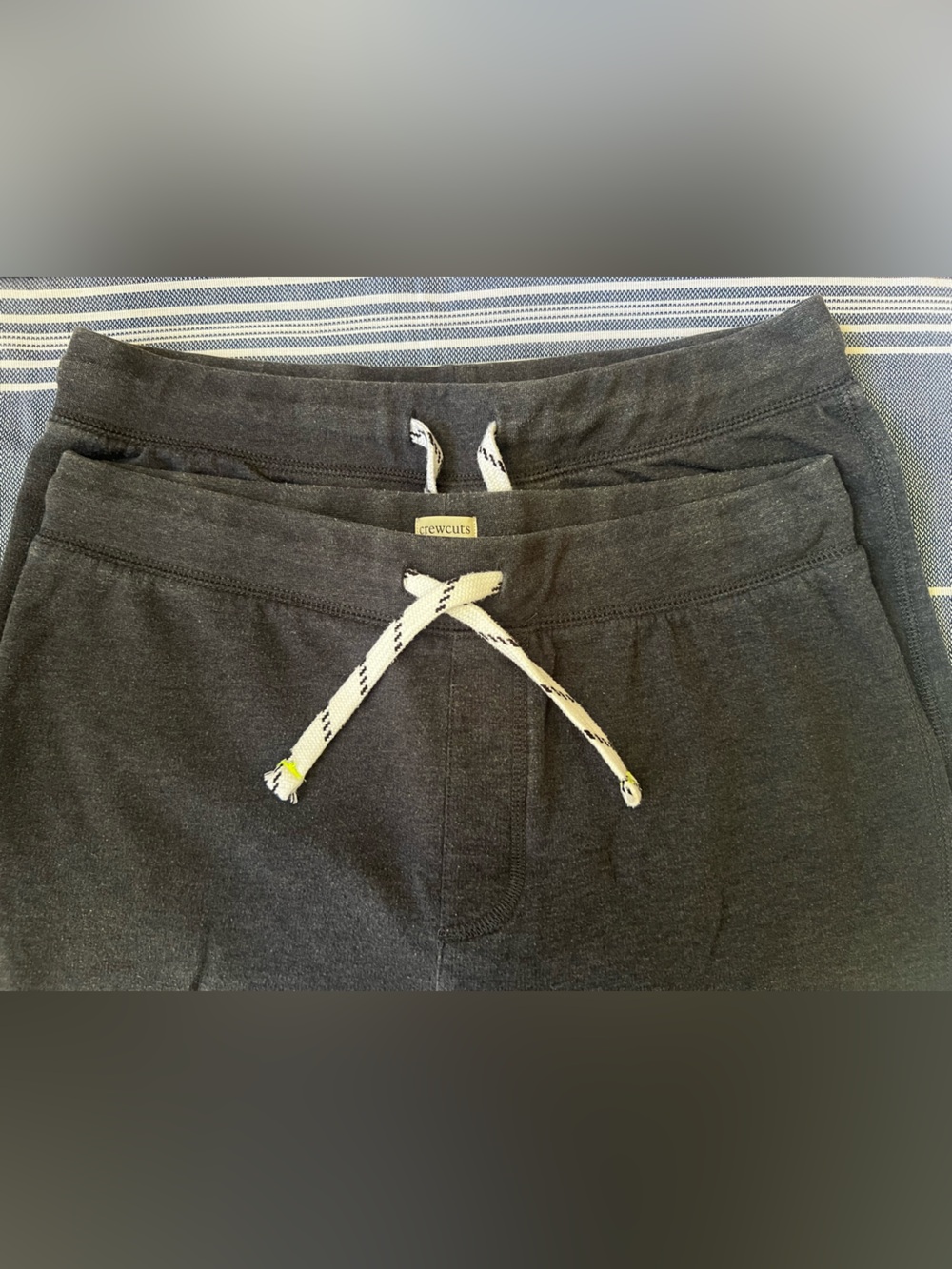 J. Crew Crewcuts Charcoal Bluish Gray Knit Drawstring Set of Two Shorts Like New